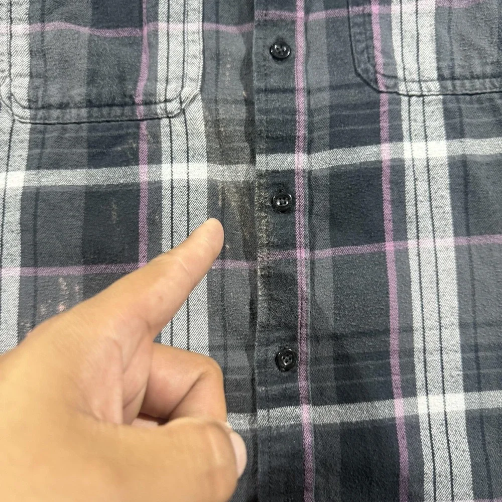 The North Face Shirt Mens Large Black Plaid Long Sleeve Flannel Button Up Casual